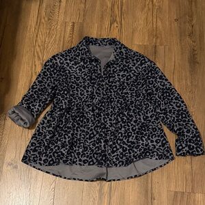 Leopard Print Button-Up Shirt